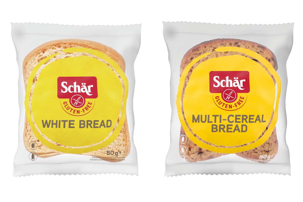 Pane bianco e Multicereale Gluten Free, in speciali mono imballi infornabili per evitare contaminazioni