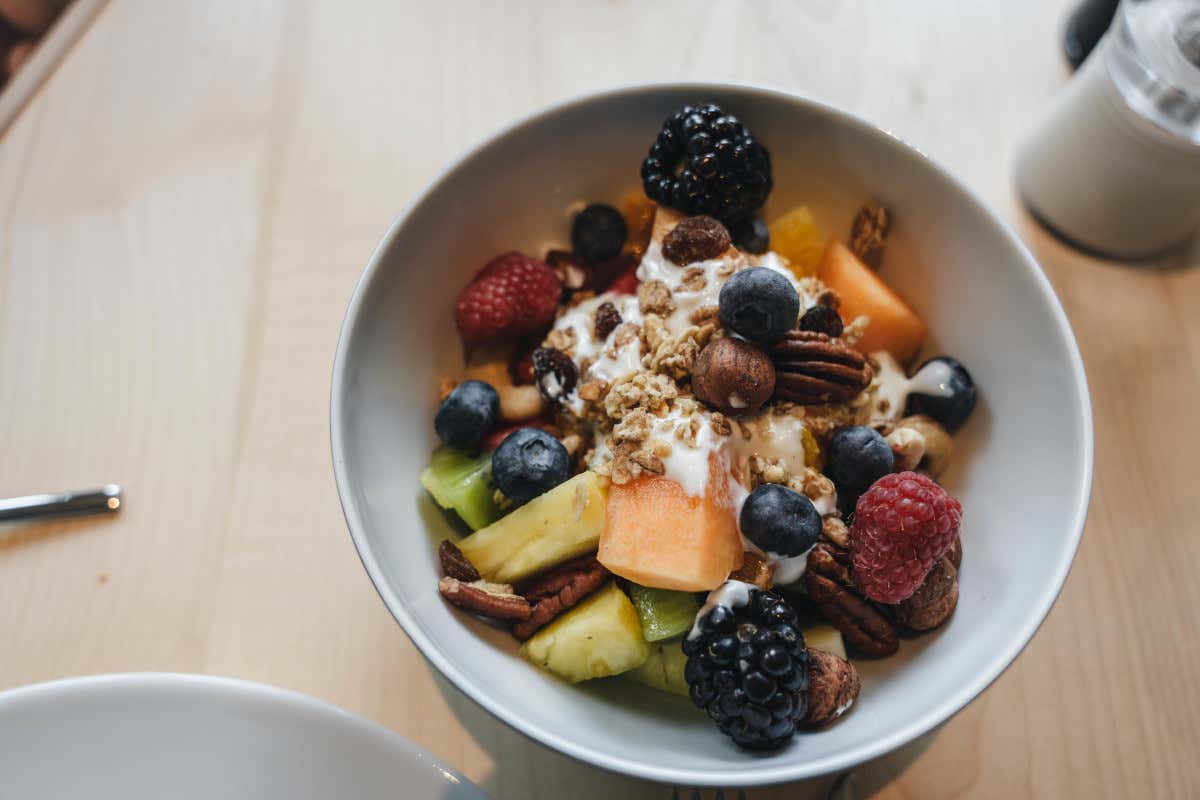 Un piatto a base di frutta del Sensoria Dolomites (foto Stefania Mafalda) Al Sensoria Dolomites il benessere passa attraverso il tatto