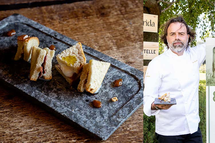 Toast caldo al burro, bresaola croccante, checiap e gelato al Bitto - Simone Bonini (Una serata dedicata al Bitto 19 cuochi, 19 ricette ad hoc)