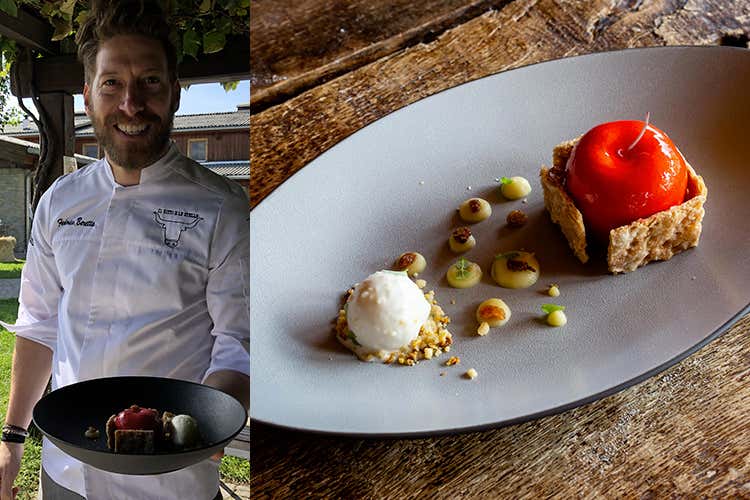 Strudel con mele affumicate, gelato al Bitto Dop e salsa alla vaniglia - Federico Beretta (Una serata dedicata al Bitto 19 cuochi, 19 ricette ad hoc)