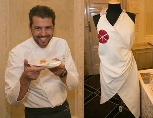 Andrea Berton presenta Manioca croccante con baccal&agrave; guacamole e paprika affumicata; Leggerezza l'abito in abbinamento