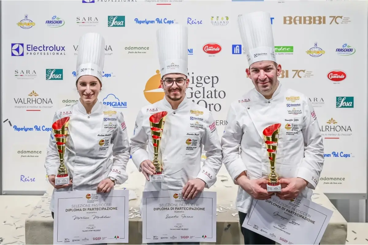 Sigep Gelato d'Oro: al centro il vincitore Leandro Faraci Gelato World Cup: Leandro Faraci vince le selezioni per gli Europei