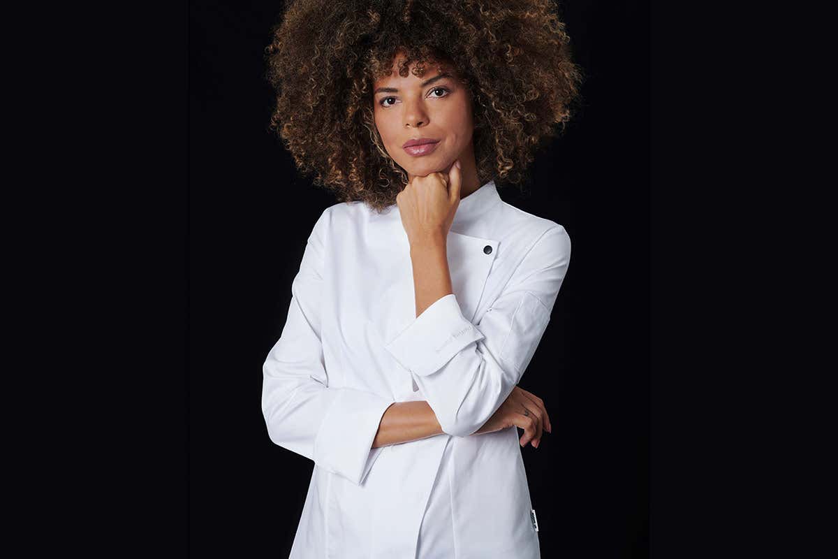 Giacca chef Beatrice C’è poesia nei capi Siggi per la ristorazione