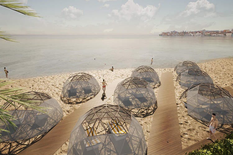 Cupole di bamboo ed alluminio, un'idea dello studio Obicua Architettura - Idee bizzarre e norme di sicurezza. Come sarà la nostra estate al mare