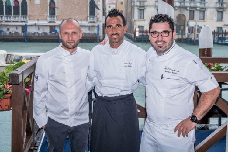 Peppe Stanzione, Massimo Livan e Salvatore Bianco (Sina Chefs Cup Contest Stanzione e Bianco da 94/100)