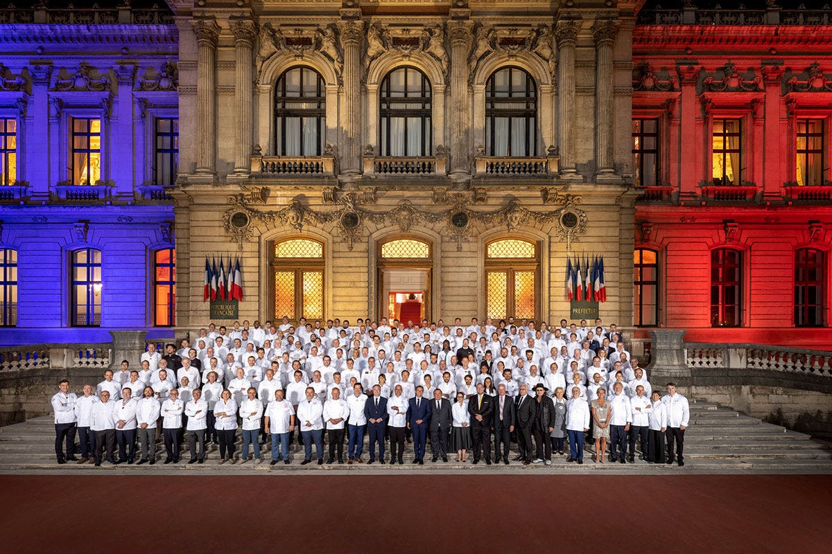 I cuochi con Macron Sirha, la ristorazione internazionale è ripartita da Lione