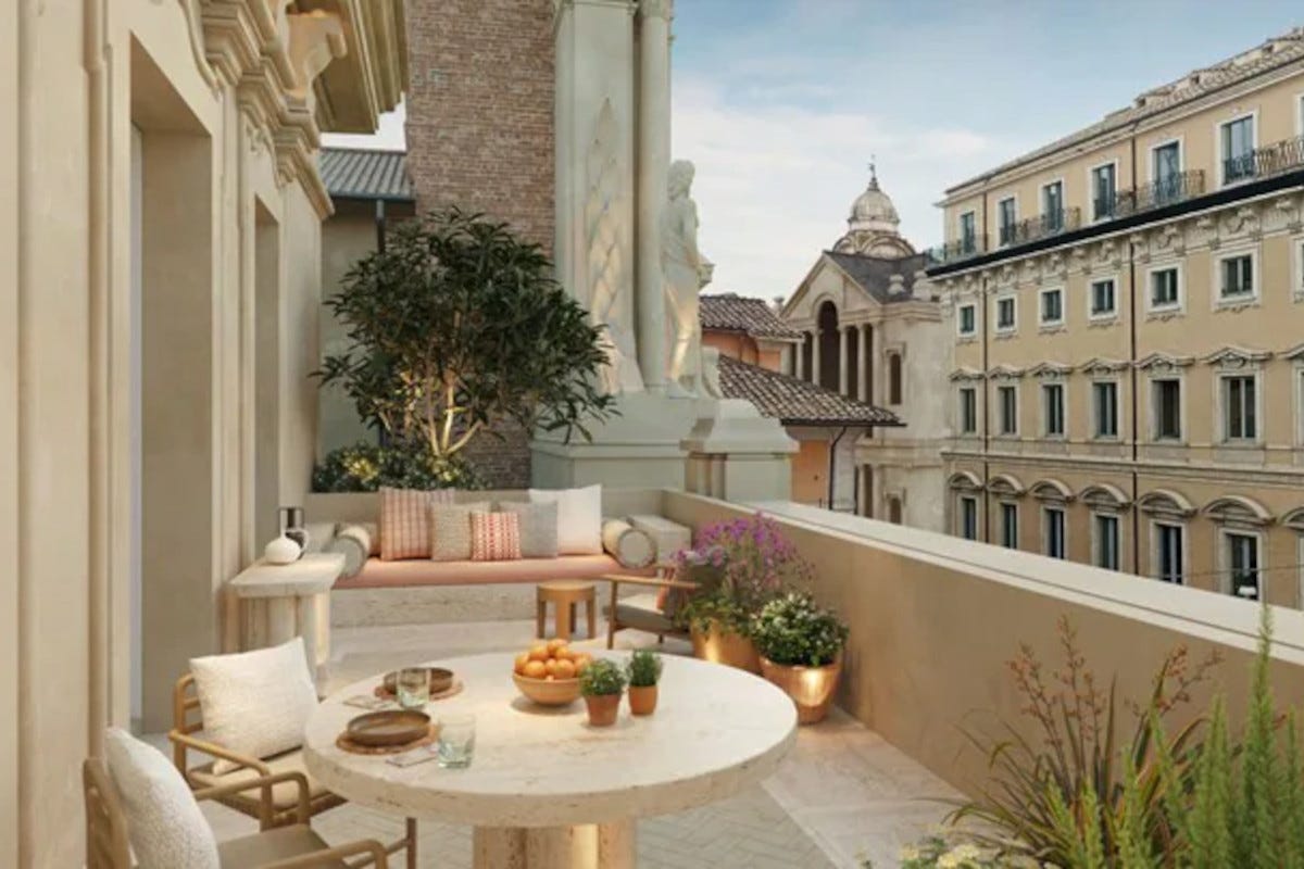 Six Senses Rome, il balcone di una camera (foto sito) Six Senses Rome Inaugura il Primo Urban Hotel in Italia