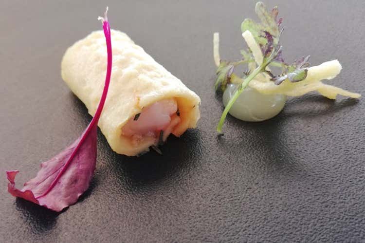 Tamagoyaki di gambero rosso di Mazara (Sina Sliding Food a Venezia con lo chef Alessandro Caputo)