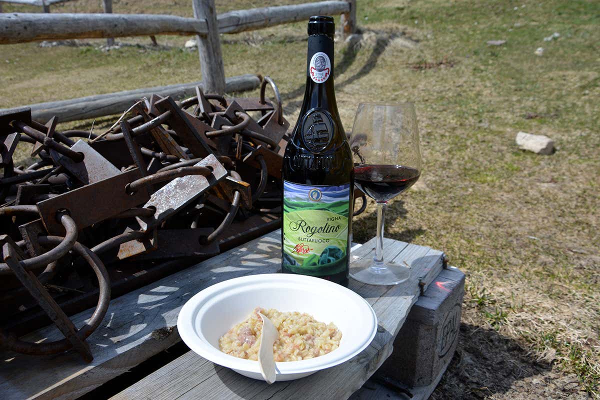L'orzotto in baita in abbinamento al Vigna Rogolino, Buttafuoco Storico Oltrepò Pavese Doc di Francesco Maggi