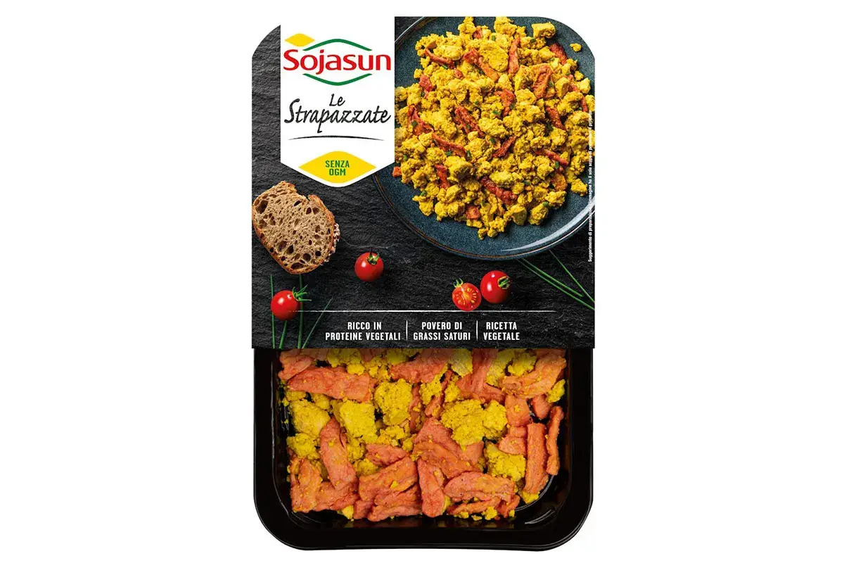Confezione da 200 grammi di Le Strapazzate di Sojasun Le Strapazzate, uova 100% vegetali Piatto pronto sano ed equilibrato