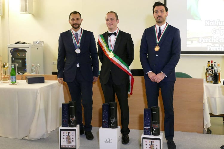 Salvatore Castano, Mattia Cianca e Michele Fazari (Sommelier d’Italia Aspi incorona Mattia Cianca)