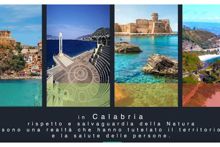 Un frame dello spot - La Calabria insulta il Nord: «Vacanze qui, lì ci si ammala»
