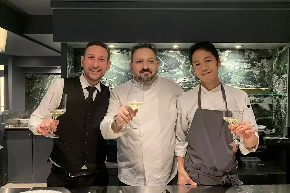 Marcello Morlacchi, Luigi Fortino, Taro Shimosaka &Egrave; a due corsie la cucina de Il Vizio Milano