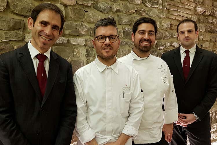 Domenico Napolitano, Rocco De Santis, Fabio Silla e Alessandro Fè (La stella Michelin del Brunelleschi da gennaio apre anche per pranzo)