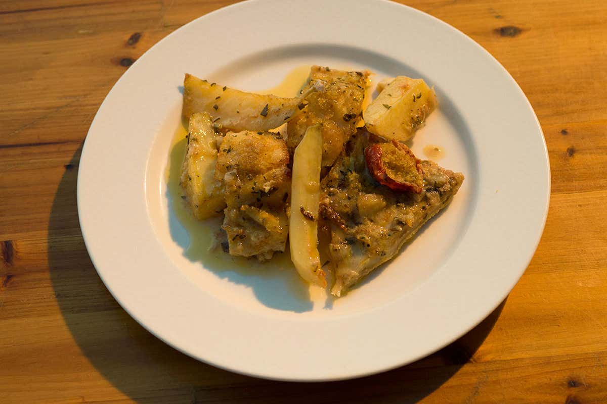 Stoccafisso all'anconitana. Foto: Piero Principi Cena in vigna: i colpi di scena di Montecappone-Mirizzi