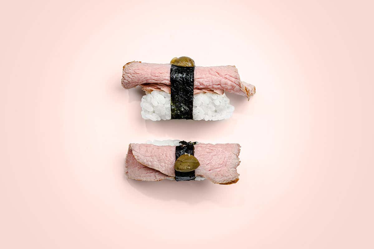 Nigiri di vitello Da Demoshi il sushi &egrave; di tutti