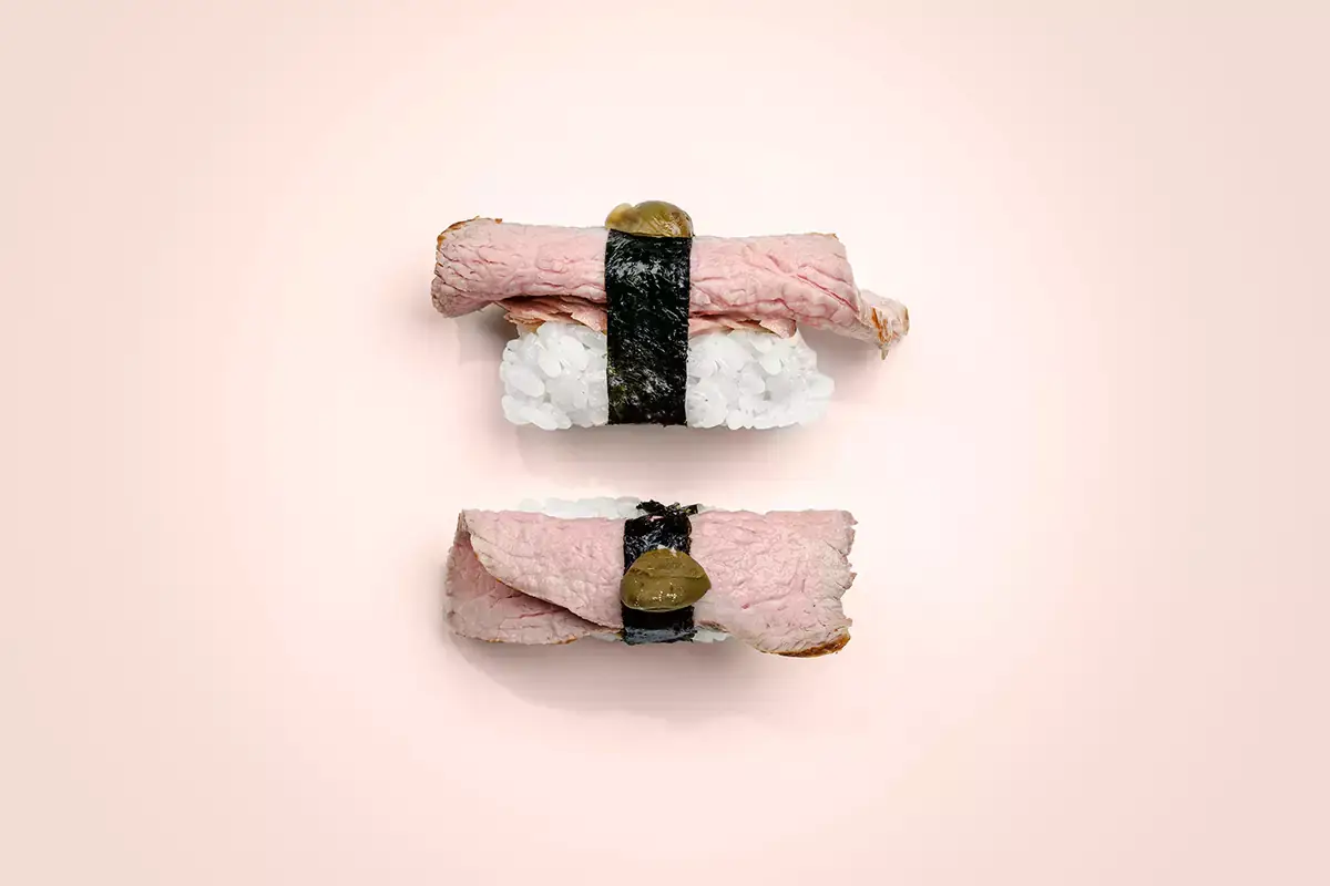 Nigiri di vitello Da Demoshi il sushi &egrave; di tutti
