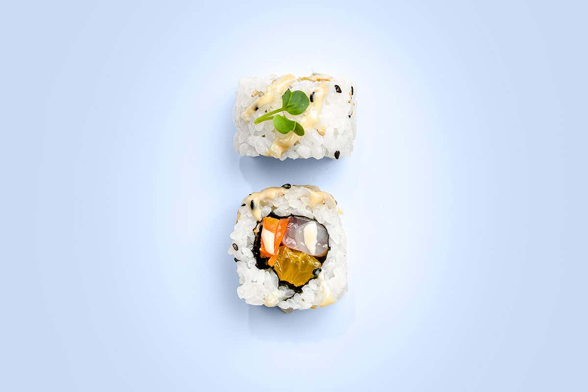 Uramaki di gambero rosso Da Demoshi il sushi &egrave; di tutti