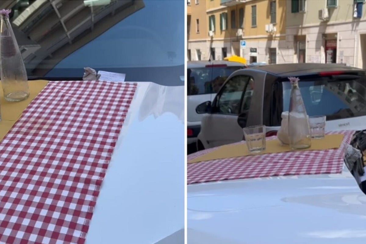 A Roma ristorante bloccato da suv arrogante: passanti apparecchiano sul cofano