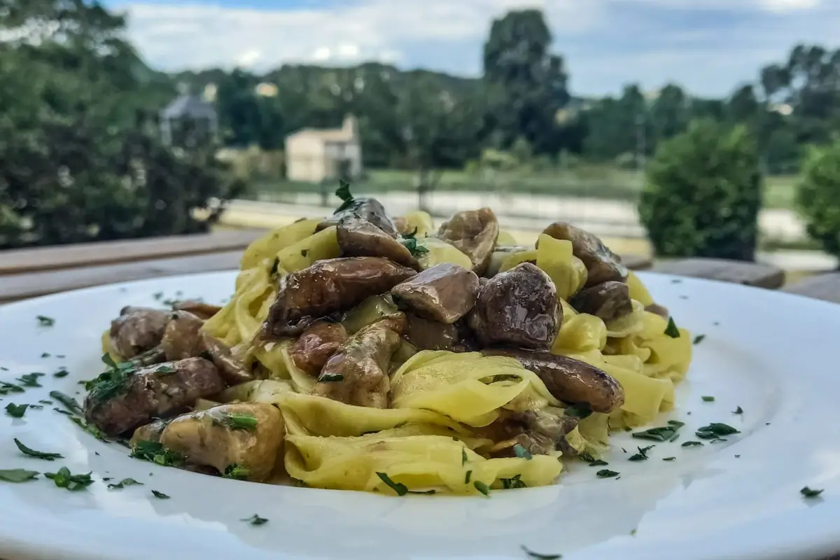 Tagliatelle con funghi porcini proposte da Osteria da Sassi Il Grand Tour delle Marche fa tappa a “Cagli, Terre del fungo”