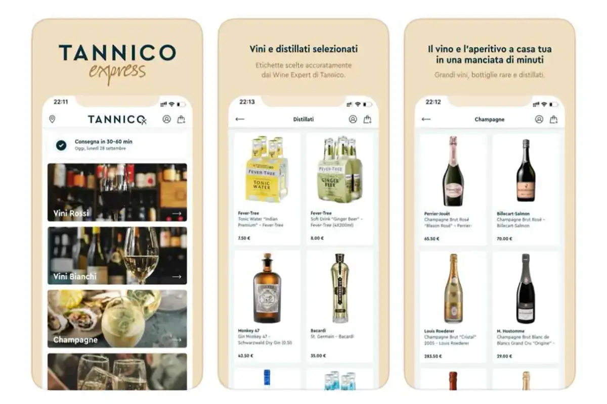 L'app Tannico Express scaricabile su IoS e Android Tannico lancia il servizio di consegna Express anche a Torino e Bologna