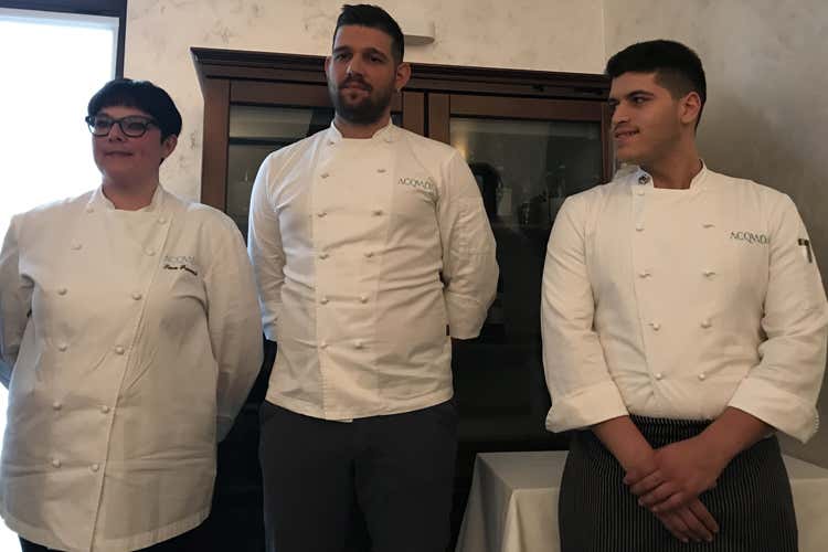 Sara Preceruti, Lorenzo Cantoni, Riccardo Arrigoni (A Milano debutta AcquadaIn cucina il talento di Sara Preceruti)