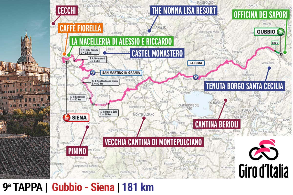 Umbria in rosa: la 9ª tappa del Giro d'Italia tra Gubbio e Siena