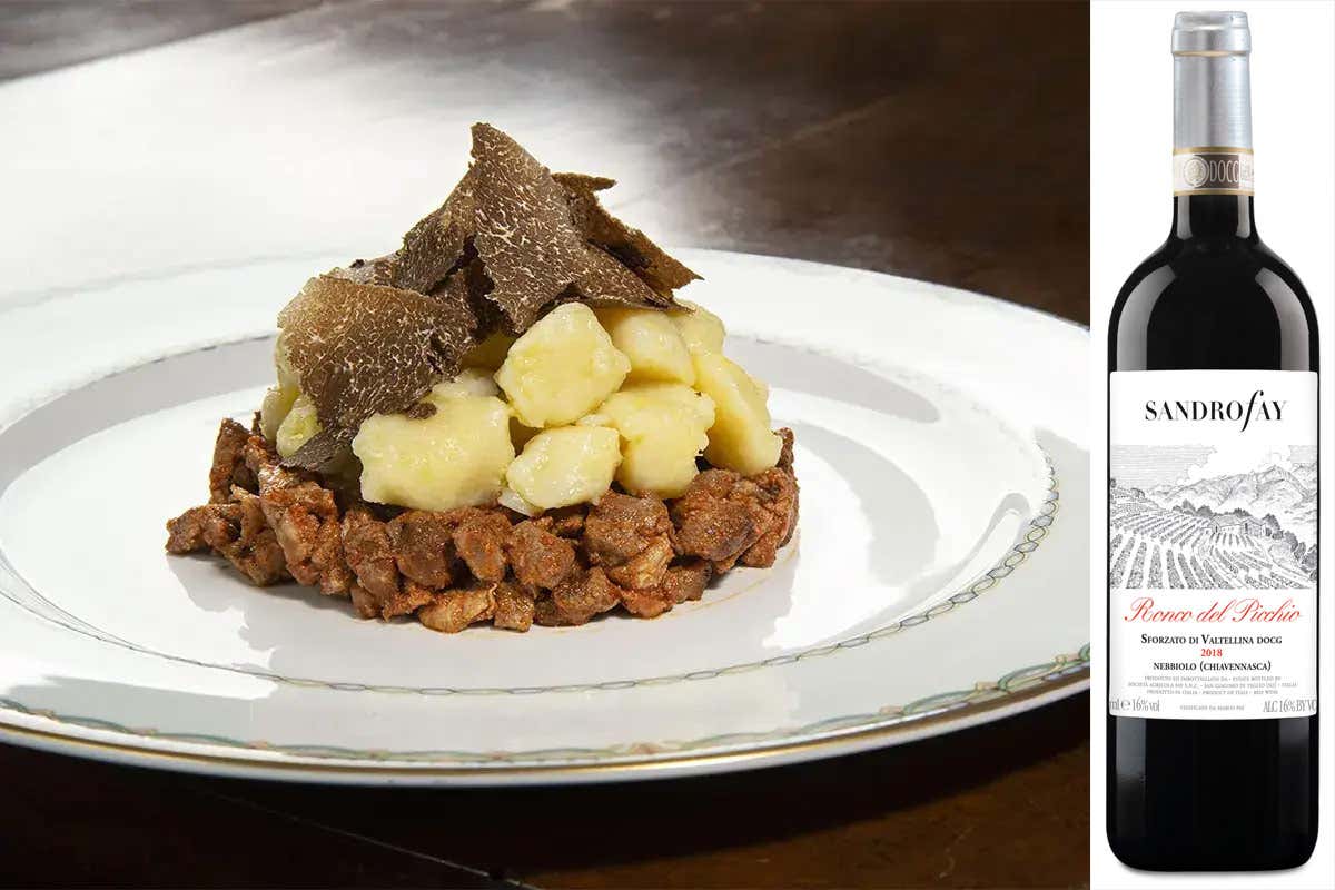&ldquo;Rag&ugrave; di anatra, bocconcini di patate e tartufo nero&rdquo; di Cristina Cerbi (foto: Ivano Zinelli) &pound;$L&rsquo;Italia del vino:$&pound; tre grandi Sfursat della Valtellina