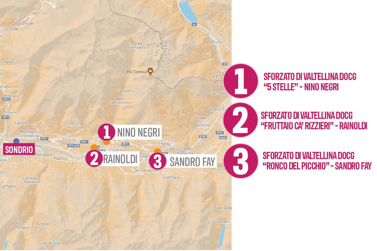 &pound;$L&rsquo;Italia del vino:$&pound; tre grandi Sfursat della Valtellina