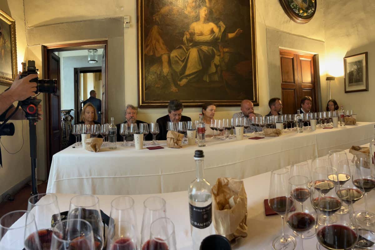 Un altro momento della degustazione Degustazione speciale per i quarant’anni del Ghiaie della Furba