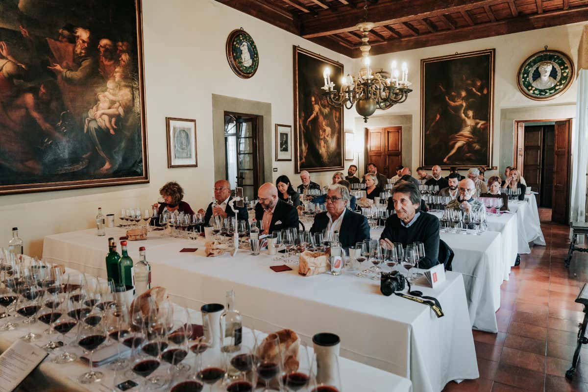 Un momento della degustazione Degustazione speciale per i quarant’anni del Ghiaie della Furba