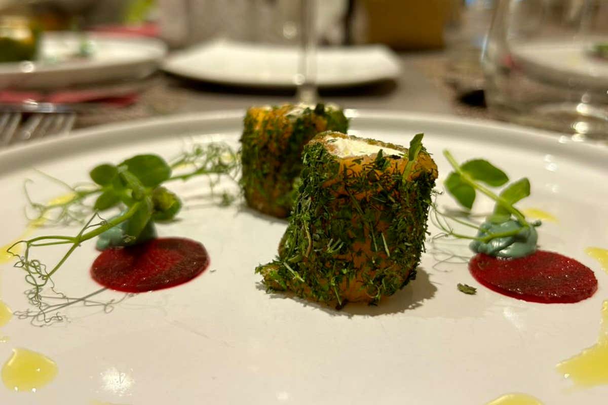 Carpaccio di salmone con philadelphia