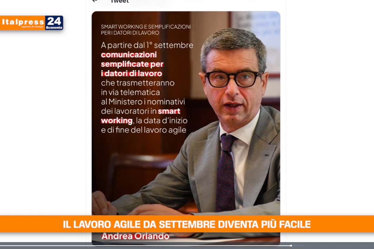 [TG Economia]: Il lavoro agile da settembre diventa più facile