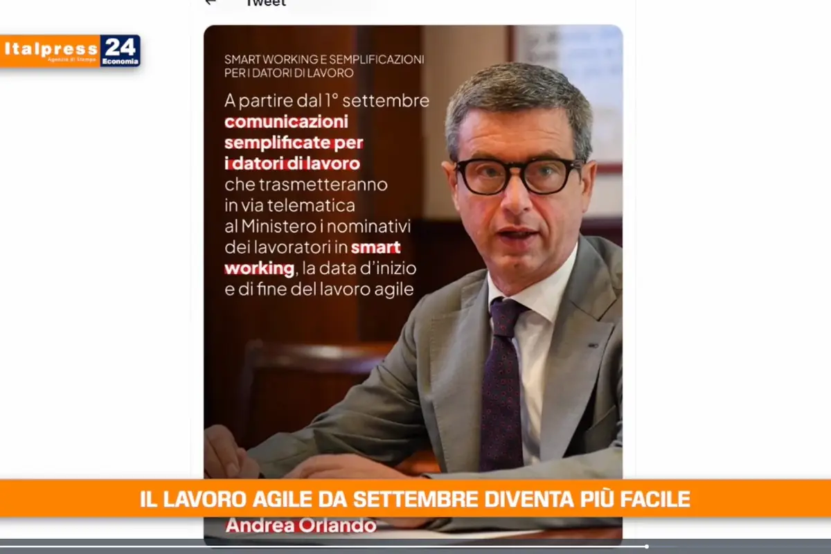 [TG Economia]: Il lavoro agile da settembre diventa pi&ugrave; facile