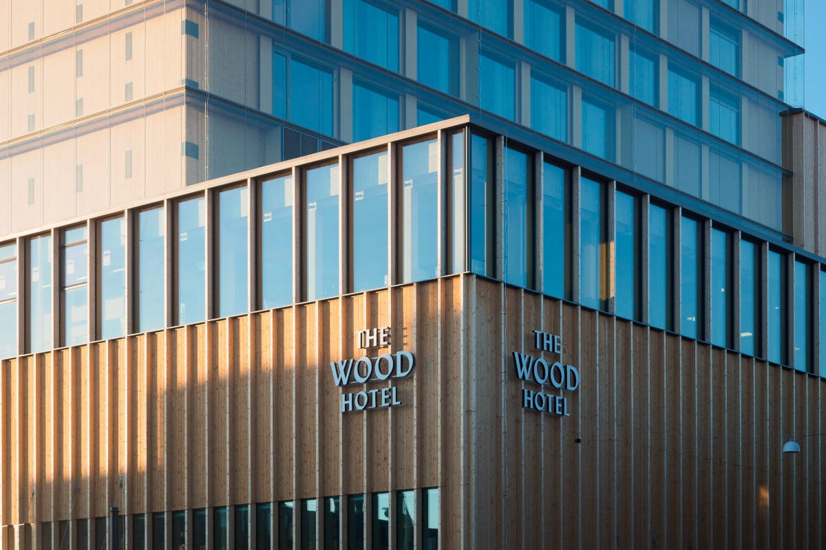 L'esterno in legno del The Wood Hotel  The Wood Hotel benessere assoluto nella Lapponia svedese