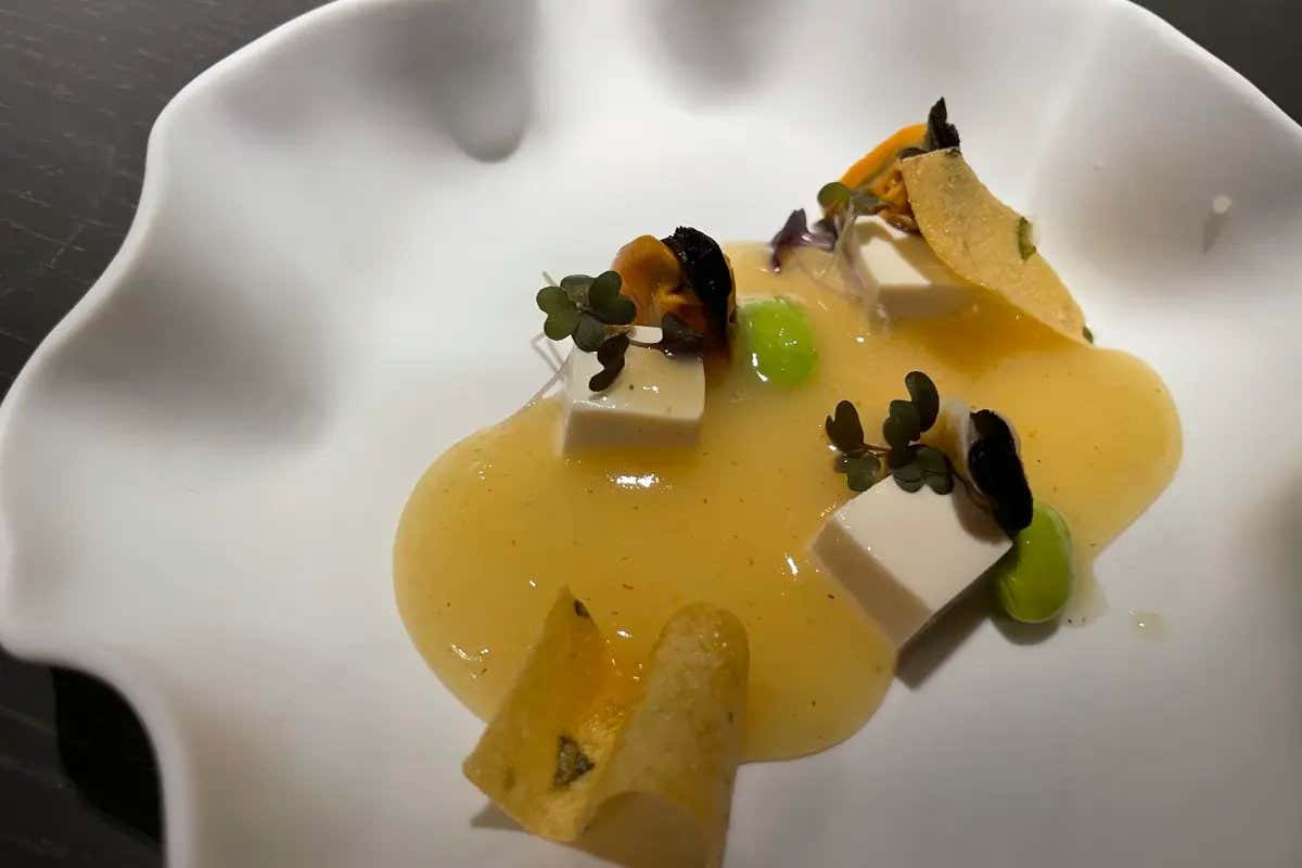 Tofu e cozze, patata e pera Al Taki off, Massimo Viglietti anarchico