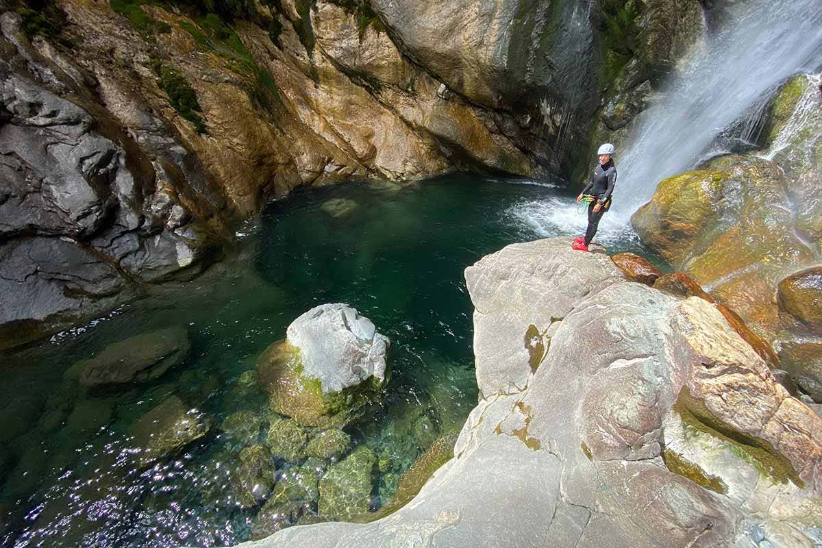 Canyoning al torrente Chalamy a Champdepraz. Foto Patrick Poletto Tutto pronto per la lunga estate della Valle d&rsquo;Aosta