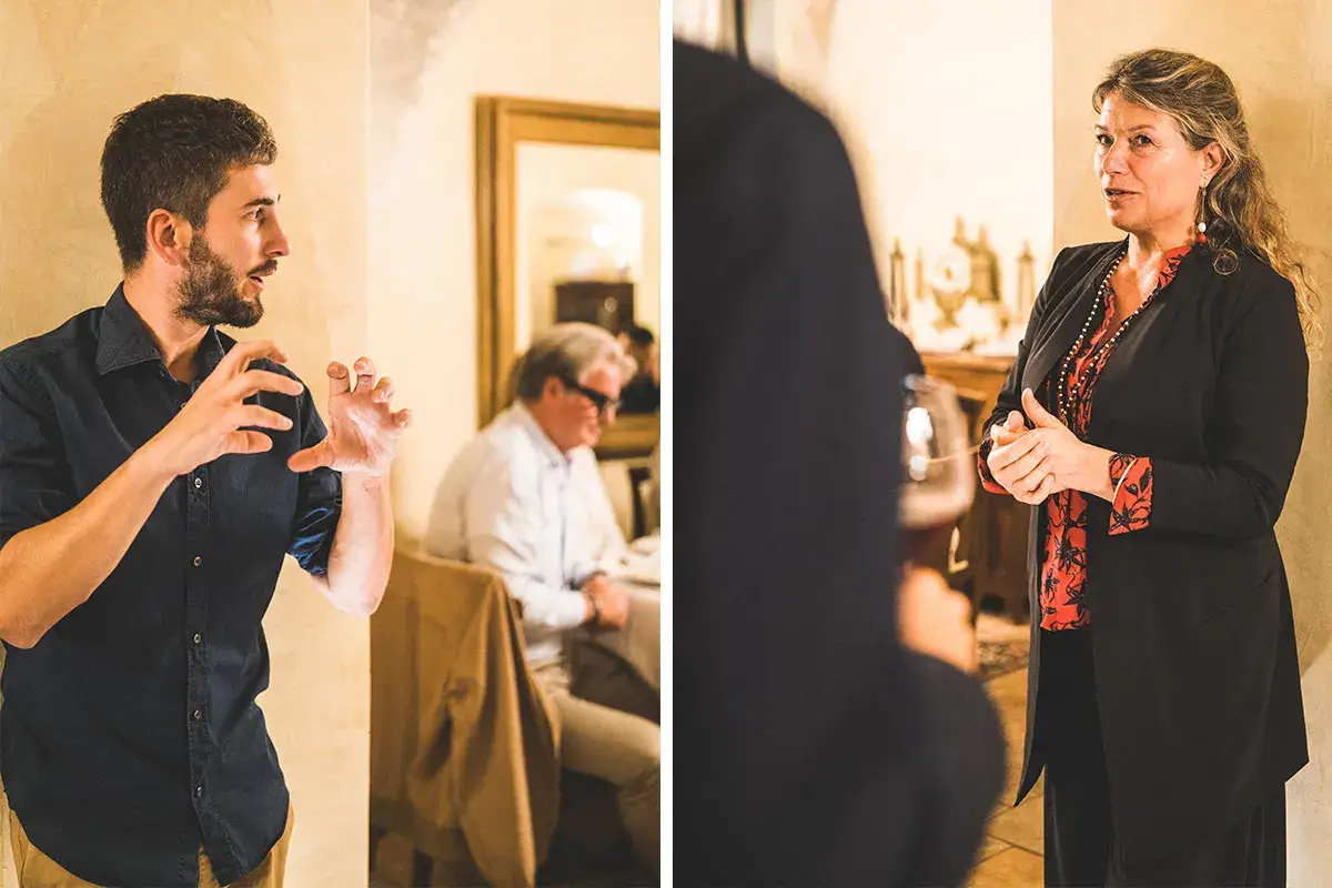 Emmauel Gozzi e Valeria Radici Odero Osteria da Pietro, abbinamenti tra Grana Padano Dop e vini lombardi