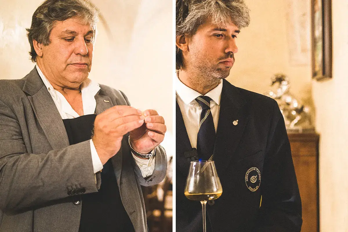 Cornelio Marini e Federico Bovarini Osteria da Pietro, abbinamenti tra Grana Padano Dop e vini lombardi