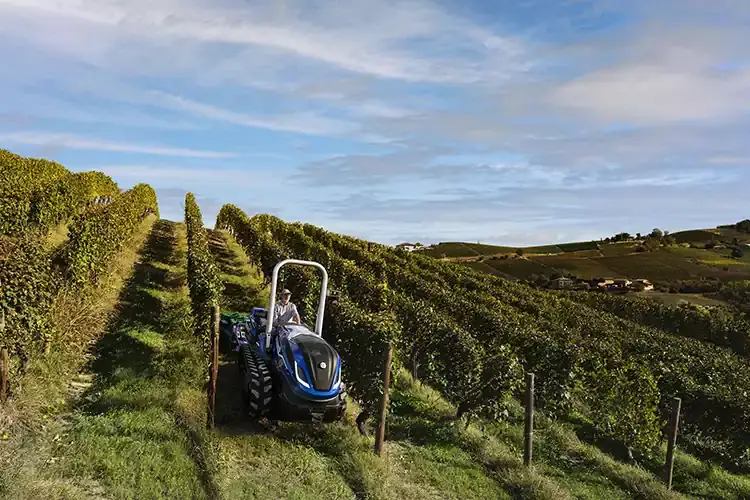Vendemmia verde con il trattore a biometano Festa della Vendemmia, blend di tradizione e innovazione