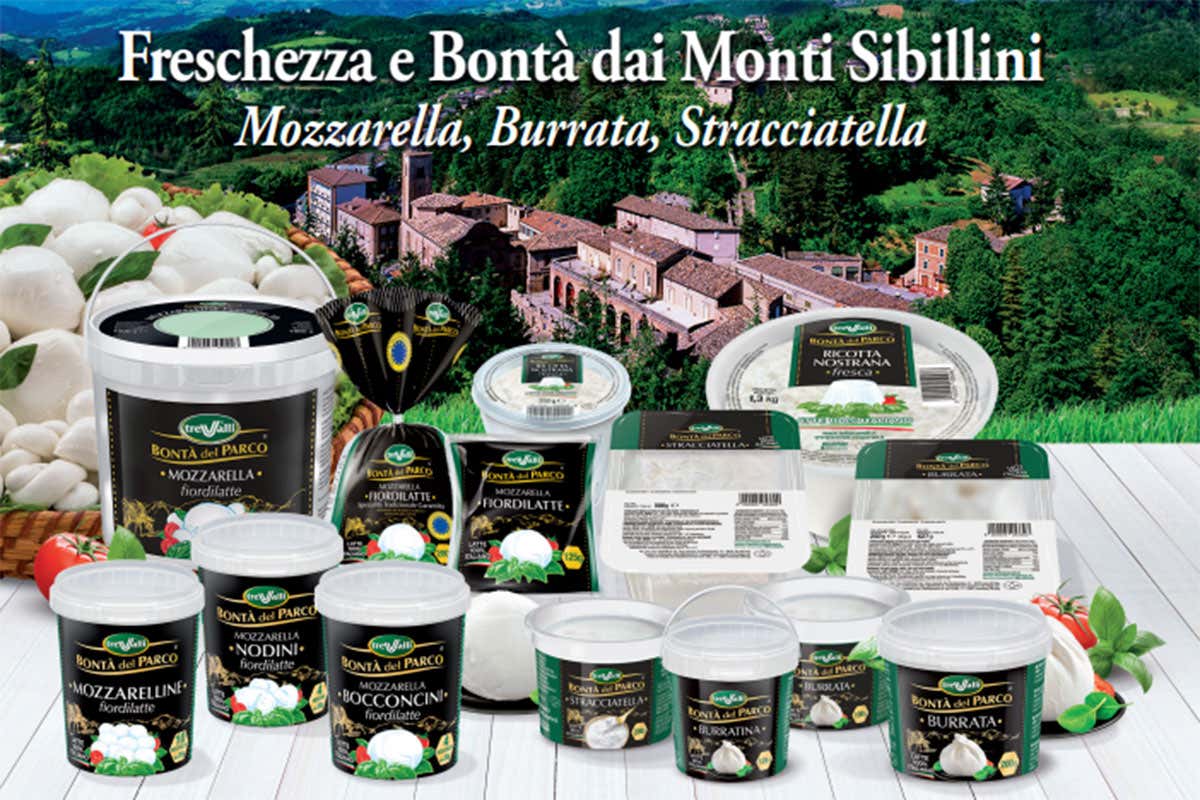 La linea TreValli Bont&agrave; del Parco Nella Mozzarella TreValli tutta la bont&agrave; del latte dei monti Sibillini