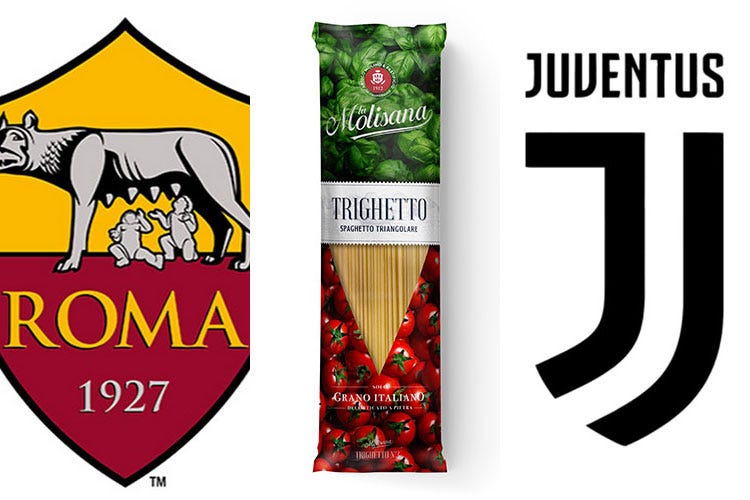 Il nuovo formato di pasta Trighetto (La nuova pasta Trighetto con Apci all'Olimpico per Roma-Juventus)