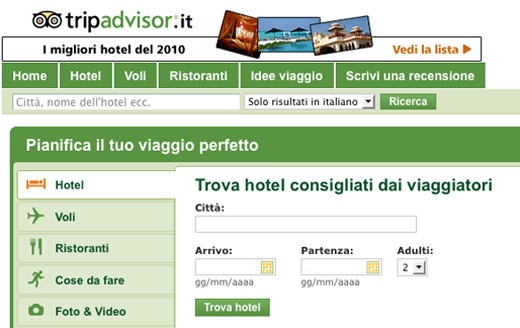 TripAdvisor pubblicizza alcuni hotel 
sfruttando classifiche fantasiose