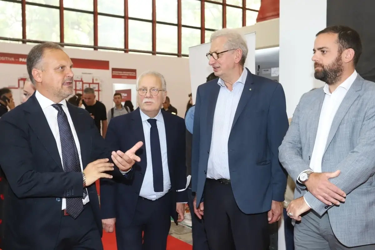 Da sinistra Biglietto, Micc&ugrave;, Ambrosio e Minopoli Innovazione, qualit&agrave; e&hellip; un museo al centro di Tuttopizza 2022