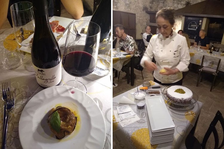 Il Pallagrello nero accanto ai piatti della tradizione e, a destra, Anna Chiavazza - Musica, cinema, vino e cucina Così l'Umbria fa il pieno di turisti