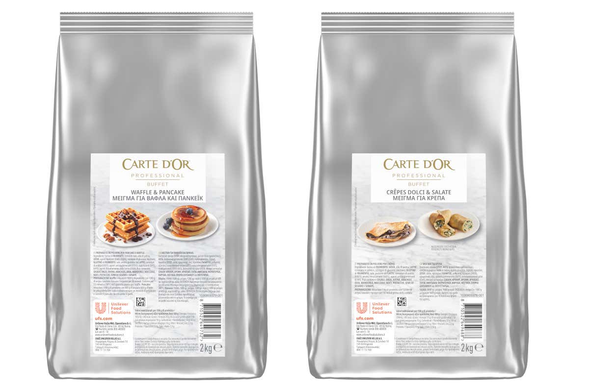I Preparati per Colazioni di Carte d'Or Professional, Waffles & Pancake e Crêpes dolci e salate