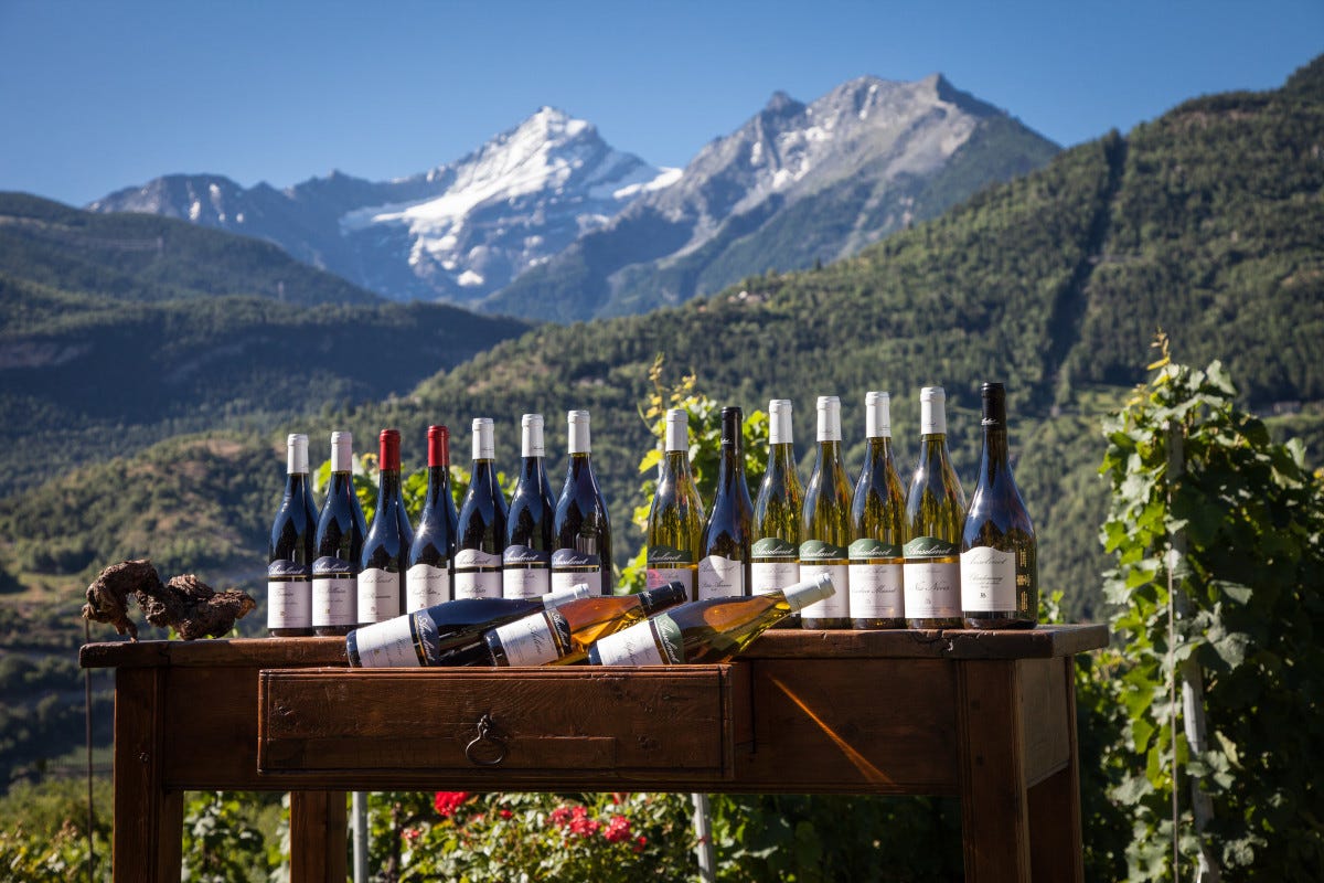 Val d'Aosta, bottiglie di vino Maison Anselmet Villeneuve  (foto Archivio Regione Autonoma) Primavera in Val d'Aosta fra castelli trekking relax e gusto