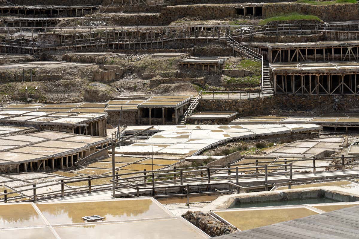 Un dettaglio delle saline  Añana dove il sale diventa un’eccellenza