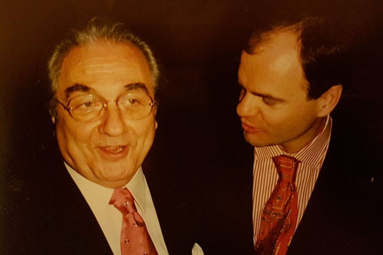 Gualtiero Marchesi ed Enrico Derflingher (I valori di Marchesi e Bocuse Un retaggio per noi di Euro-Toques)