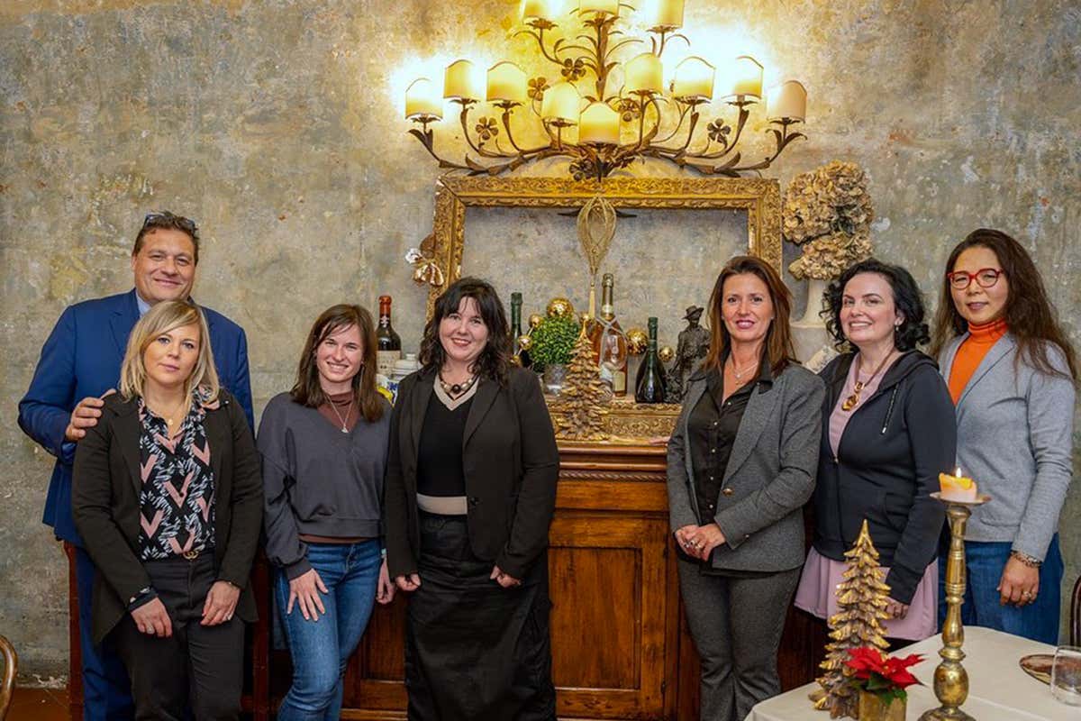 I rappresentanti dei locali di Arezzo Logge Vasari e La Lancia d'Oro - Foto Luca Managlia Con Foodnet Vetrina Toscana il digitale entra al ristorante